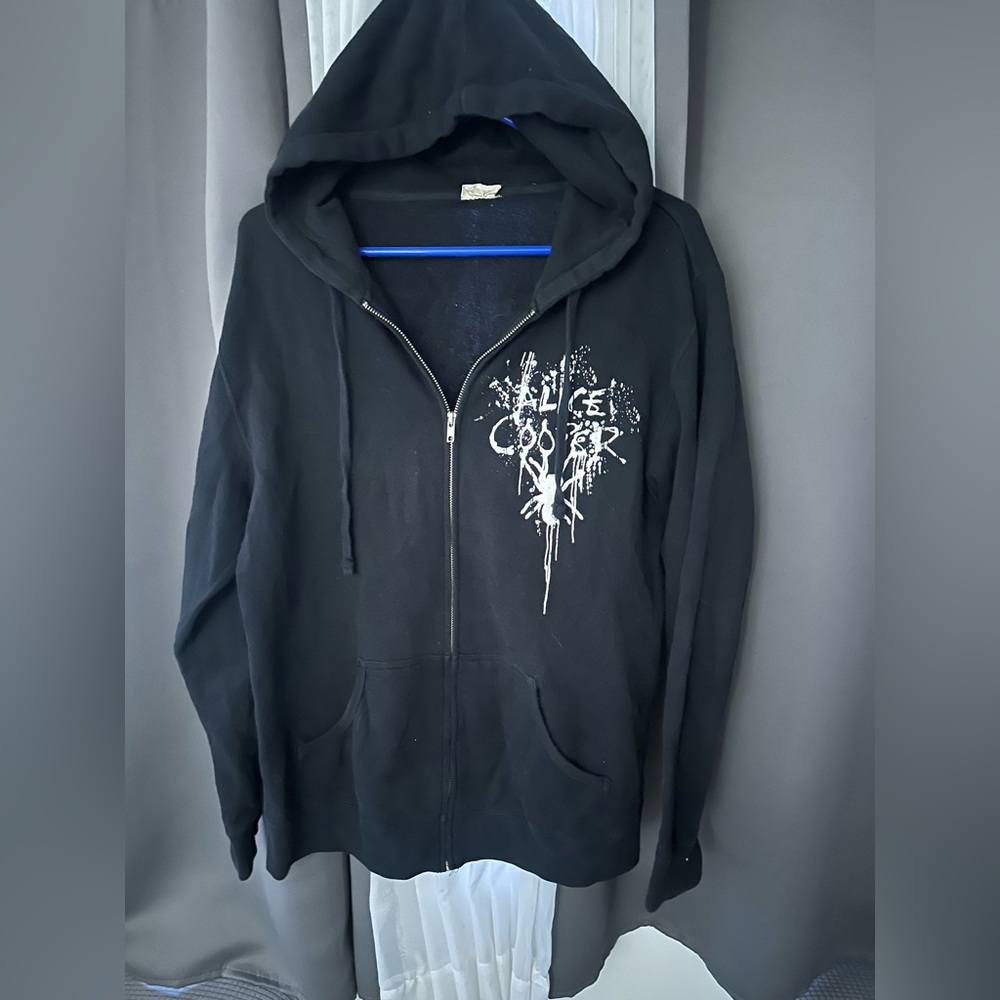 Alice Cooper Spider Drip     Zip Up Hoodie. Large